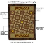 western michigan broncos helmet heart brown quilt blanket best selling