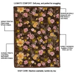 western michigan broncos hibiscus foliage brown quilt blanket best selling