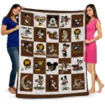 western michigan broncos mickey mouse motif brown white quilt blanket best selling