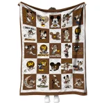 western michigan broncos mickey mouse motif brown white quilt blanket best selling