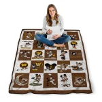 western michigan broncos mickey mouse motif brown white quilt blanket best selling