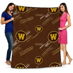 western michigan broncos sketch lines brown quilt blanket best selling