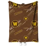 western michigan broncos sketch lines brown quilt blanket best selling