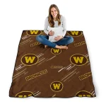 western michigan broncos sketch lines brown quilt blanket best selling