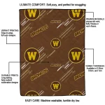 western michigan broncos sketch lines brown quilt blanket best selling