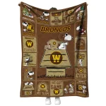 western michigan broncos snoopy love brown quilt blanket best selling