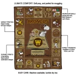 western michigan broncos snoopy love brown quilt blanket best selling