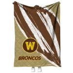 western michigan broncos stroke art brown white quilt blanket best selling
