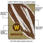 western michigan broncos stroke art brown white quilt blanket best selling