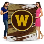 western michigan broncos wild lines brown white quilt blanket best selling