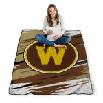 western michigan broncos wild lines brown white quilt blanket best selling