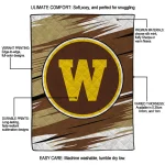 western michigan broncos wild lines brown white quilt blanket best selling