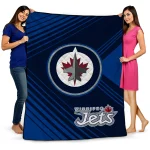 winnipeg jets arrow layers blue quilt blanket best selling