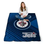 winnipeg jets arrow layers blue quilt blanket best selling
