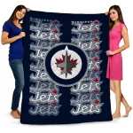 winnipeg jets bold red blue quilt blanket best selling
