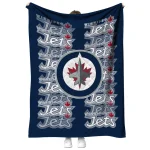 winnipeg jets bold red blue quilt blanket best selling