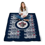 winnipeg jets bold red blue quilt blanket best selling