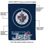 winnipeg jets brick grid blue quilt blanket best selling