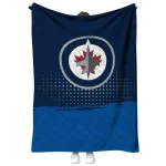 winnipeg jets dot illusion blue quilt blanket best selling