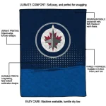 winnipeg jets dot illusion blue quilt blanket best selling