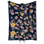 winnipeg jets hibiscus foliage blue quilt blanket best selling