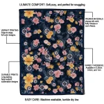 winnipeg jets hibiscus foliage blue quilt blanket best selling