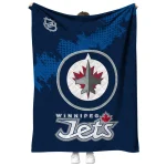 winnipeg jets nhl shield blue quilt blanket best selling