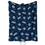winnipeg jets solid classic blue quilt blanket best selling