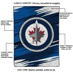 winnipeg jets wild lines blue white quilt blanket best selling