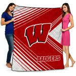 wisconsin badgers arrow layers red quilt blanket best selling