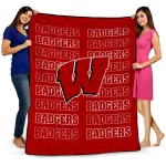 wisconsin badgers bold red quilt blanket best selling