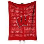 wisconsin badgers bold red quilt blanket best selling
