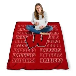wisconsin badgers bold red quilt blanket best selling