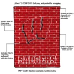 wisconsin badgers brick grid red quilt blanket best selling