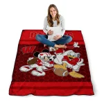 wisconsin badgers disney football red quilt blanket best selling