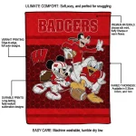 wisconsin badgers disney football red quilt blanket best selling