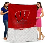 wisconsin badgers dot illusion red quilt blanket best selling
