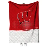 wisconsin badgers dot illusion red quilt blanket best selling