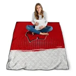 wisconsin badgers dot illusion red quilt blanket best selling