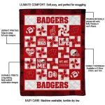 wisconsin badgers helmet heart red quilt blanket best selling