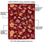 wisconsin badgers hibiscus foliage red quilt blanket best selling