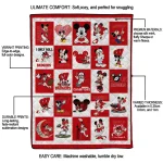 wisconsin badgers mickey mouse motif red white quilt blanket best selling