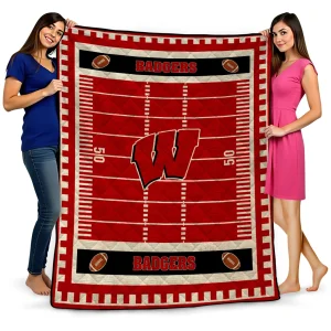 wisconsin badgers mickey player red quilt blanket best selling