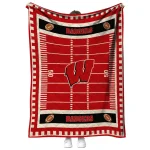 wisconsin badgers mickey player red quilt blanket best selling