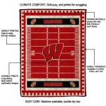 wisconsin badgers mickey player red quilt blanket best selling
