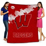 wisconsin badgers paint trail red quilt blanket best selling