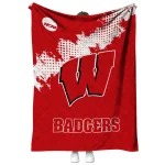 wisconsin badgers paint trail red quilt blanket best selling