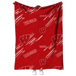 wisconsin badgers sketch lines red quilt blanket best selling