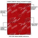 wisconsin badgers sketch lines red quilt blanket best selling