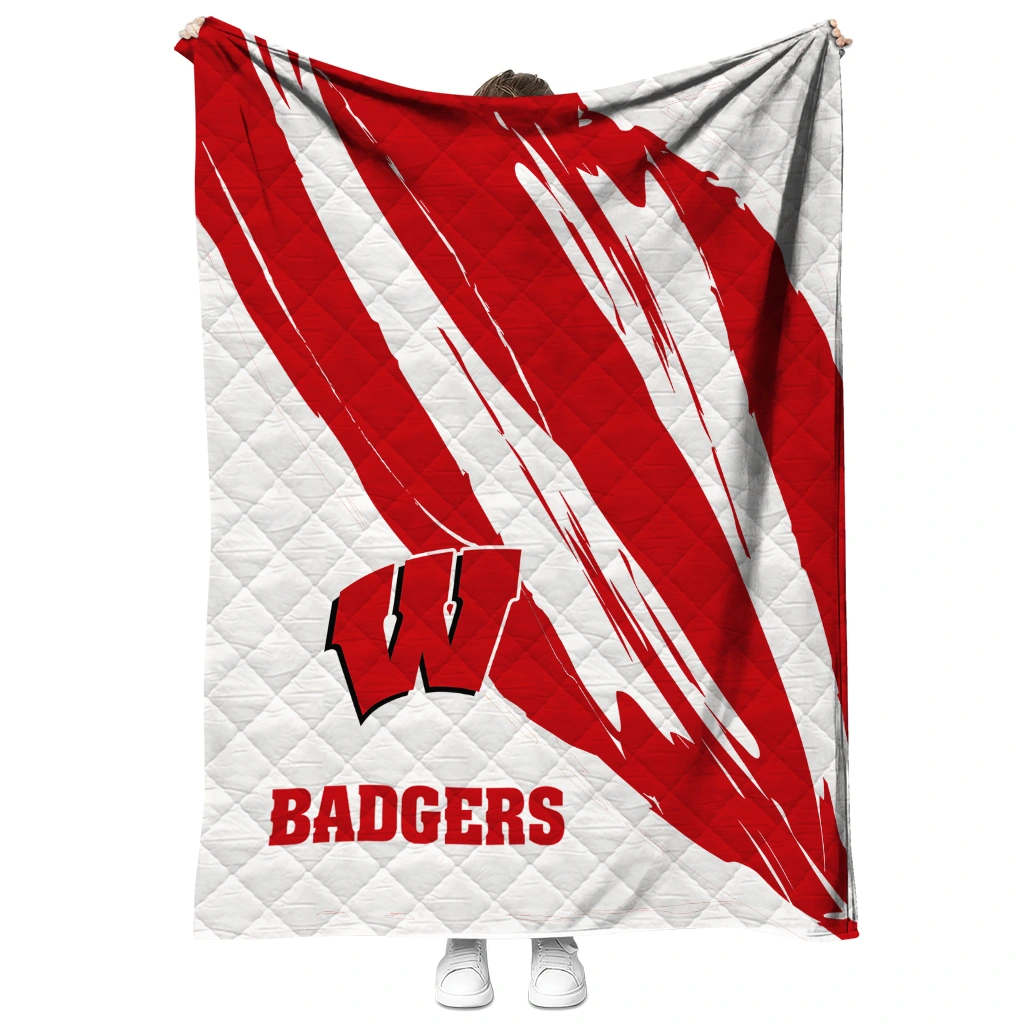 wisconsin badgers stroke art red white quilt blanket fashion forward wisconsin badgers stroke art red white quilt blanket fashion forward